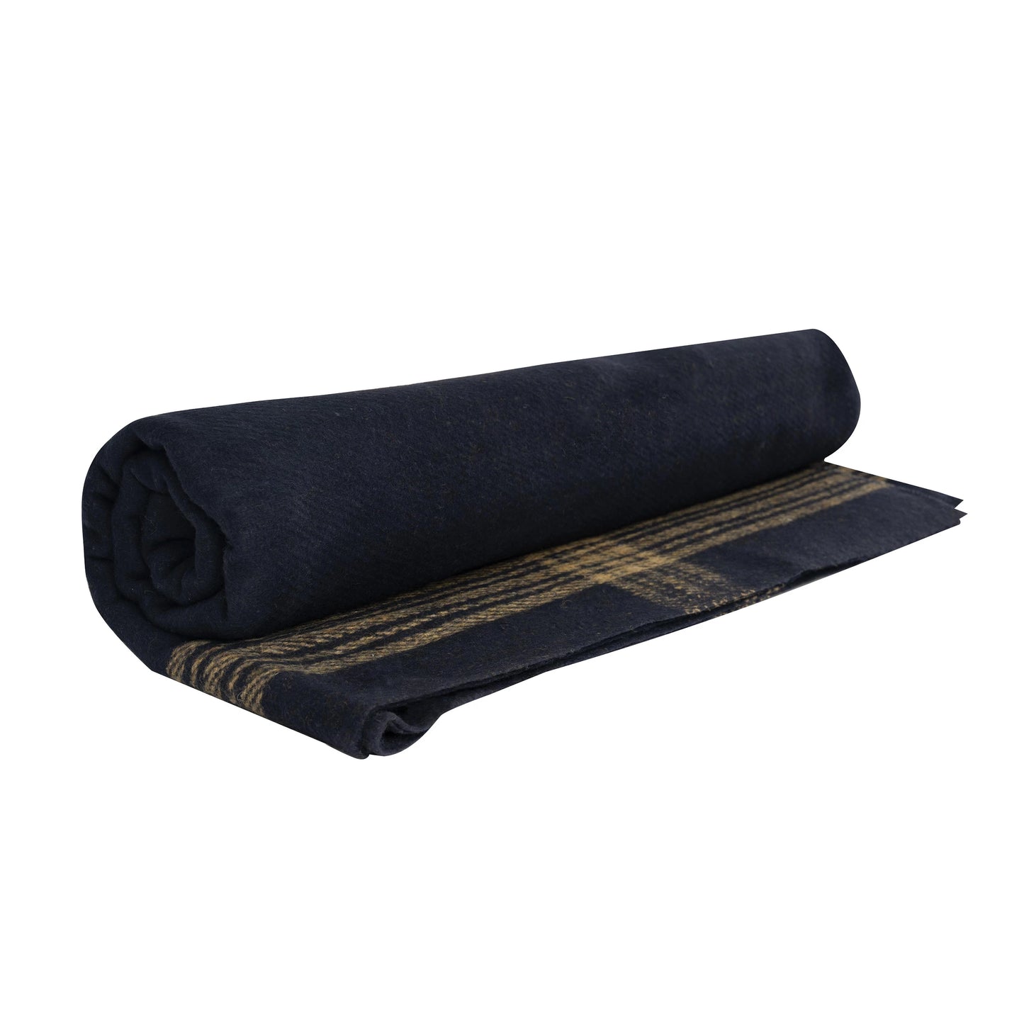 Rothco Navy with Gold Stripe Wool Blanket - Outdoor Blanket 62" x 80"
