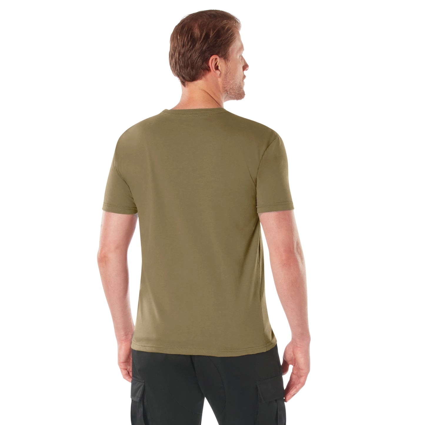 Men's Athletic Fit Solid Color T-Shirt in Brown - Rothco Poly/Cotton Undershirt