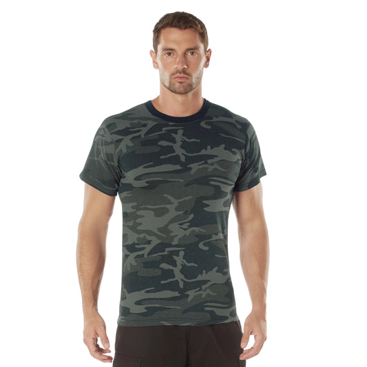 Rothco Black Camo T-Shirt- Poly Cotton Fashion Tees