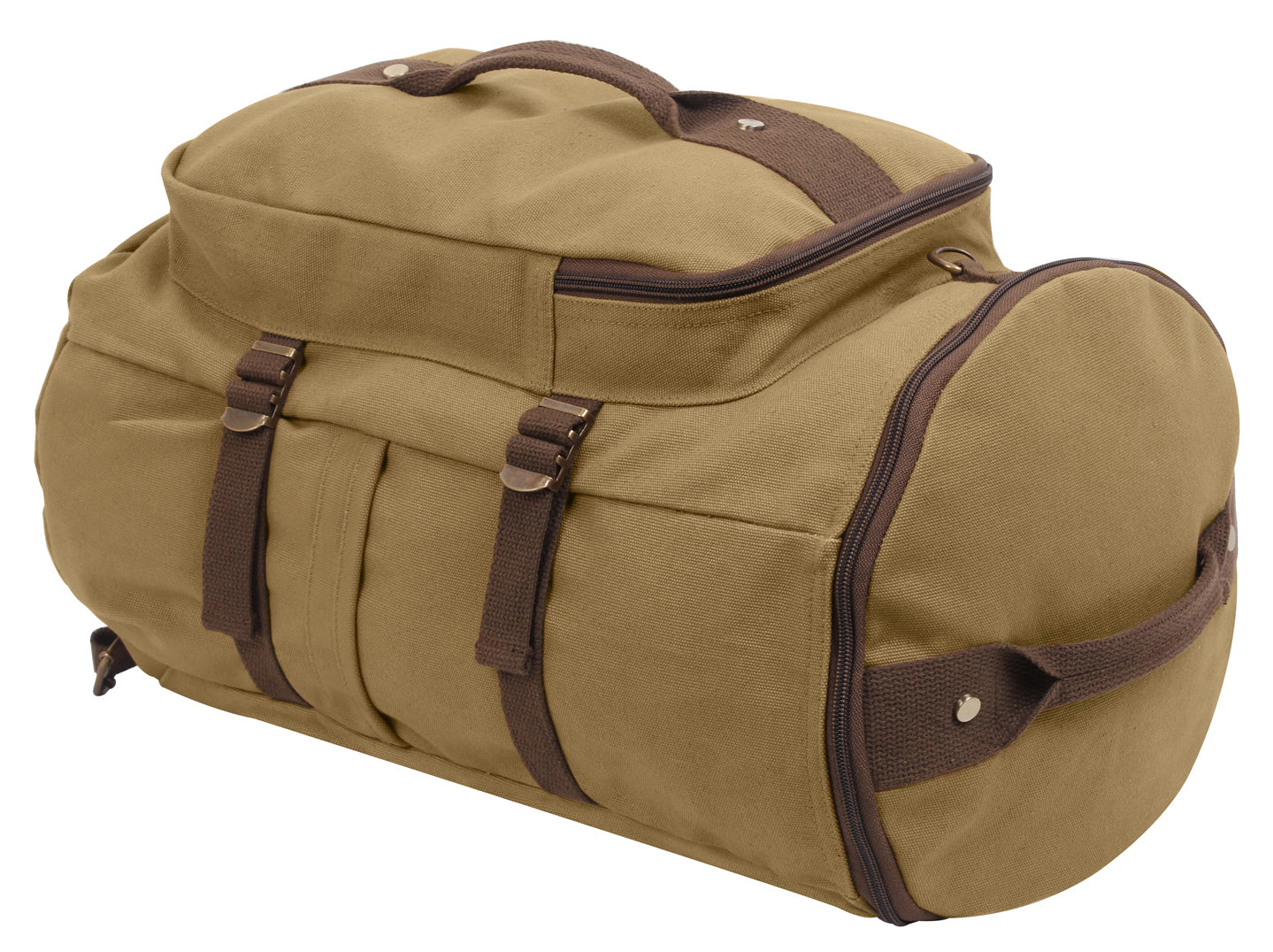 Rothco 19 in. Convertible Canvas Duffle & Backpack Coyote Brown Rothco 19 in. Convertible Canvas Duffle & Backpack Coyote Brown