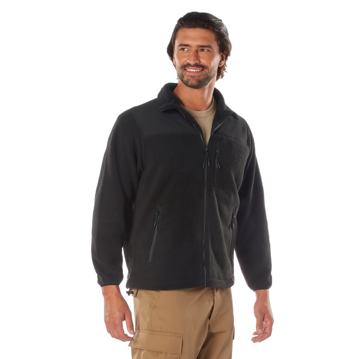 Rothco Trailsman Sherpa Fleece Jacket - Midweight Tactical Fleece Zip-Up Jacket