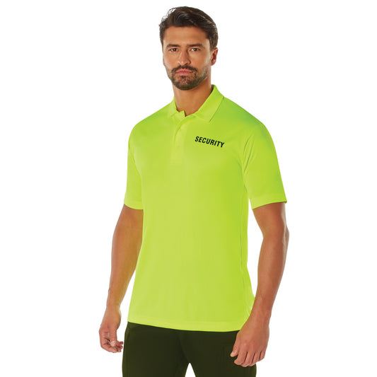 Men's Moisture Wicking Security Polo Shirt Midnight Navy or Safety Green