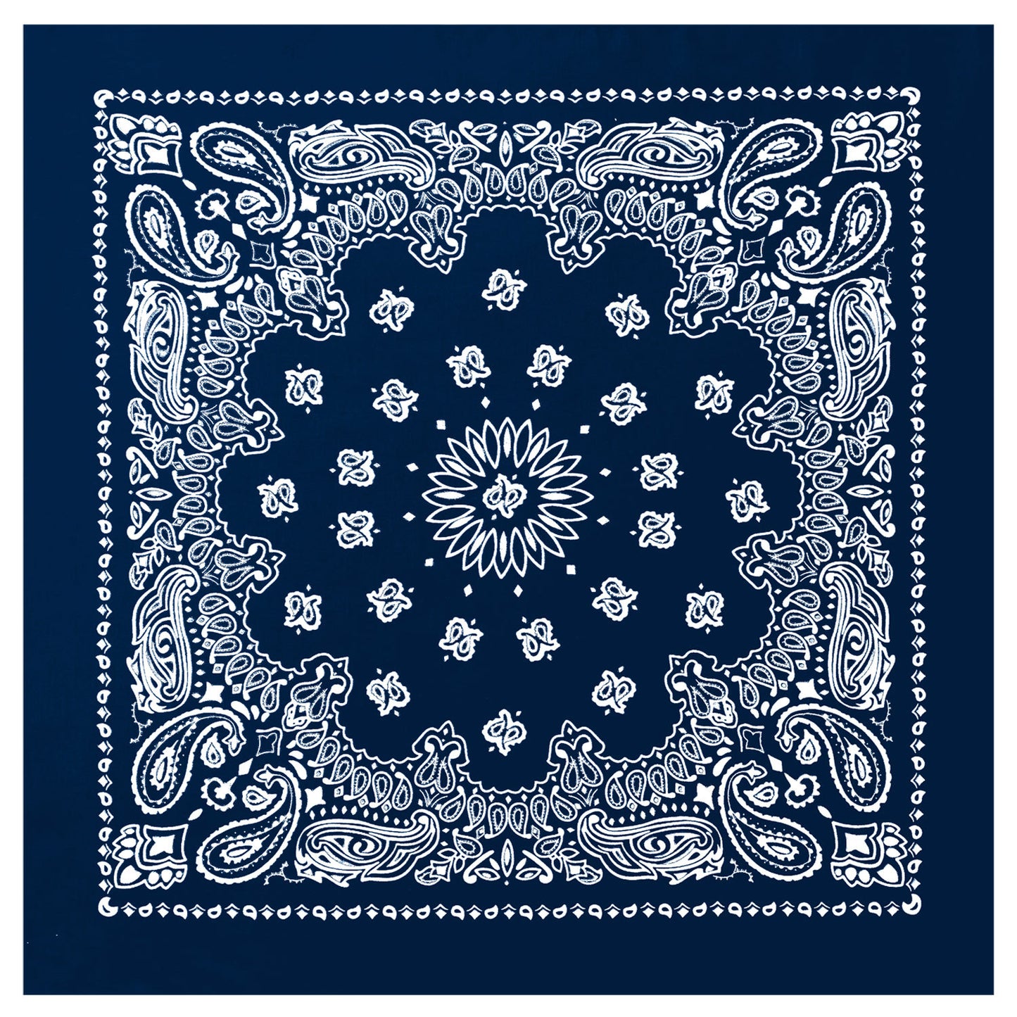 Navy Blue Paisley Trainmen Bandana 6-Pack Dust Mask Headband Skull Cap 22"x22"