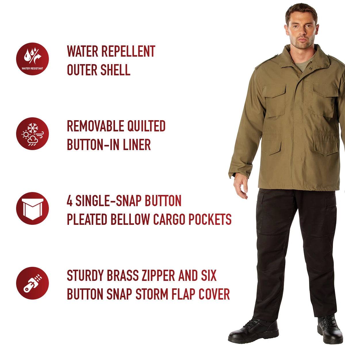 Rothco Coyote Brown M-65 Field Jacket with Removable Liner