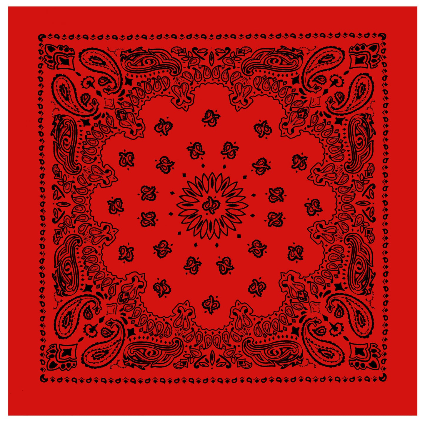 Red Black Paisley Trainmen Bandana 6-Pack Dust Mask Headband Skull Cap 22"x22"