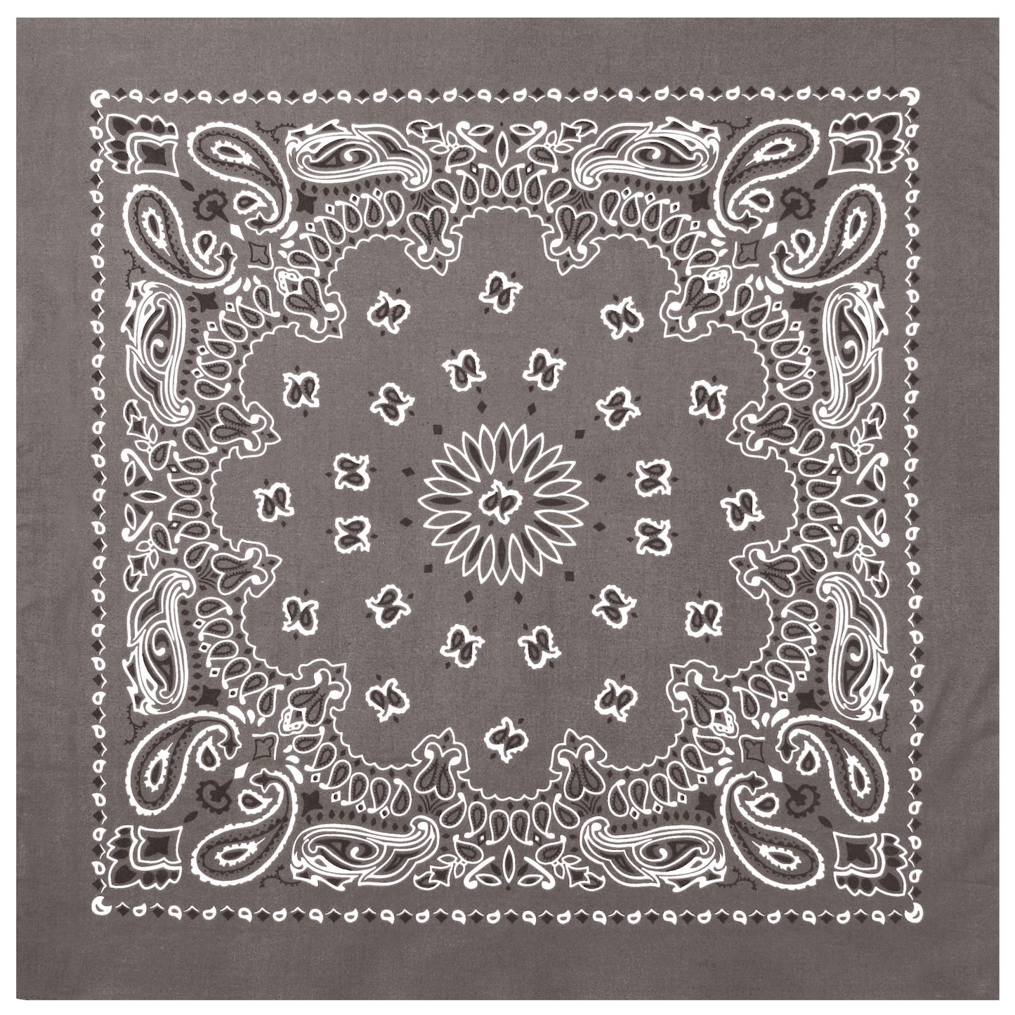 Grey Paisley Trainmen Bandana 6-Pack Dust Mask Headband Skull Cap 22"x22"