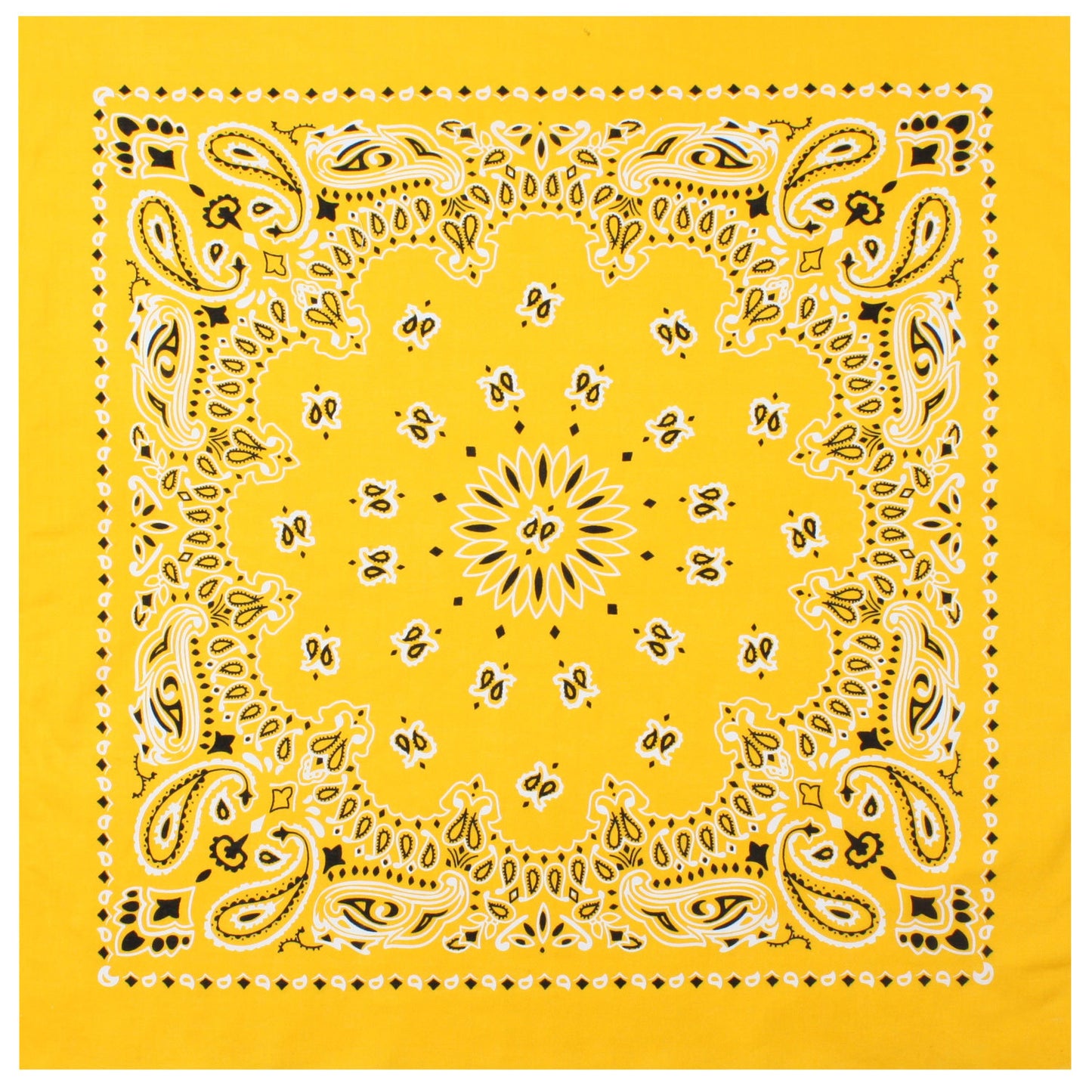 Yellow Paisley Trainmen Bandana 6-Pack Dust Mask Headband Skull Cap 22"x22"