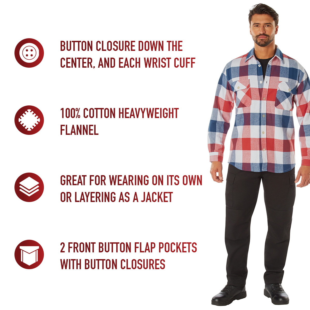 Men's Extra Heavyweight Brawny Buffalo Plaid Flannel Shirt