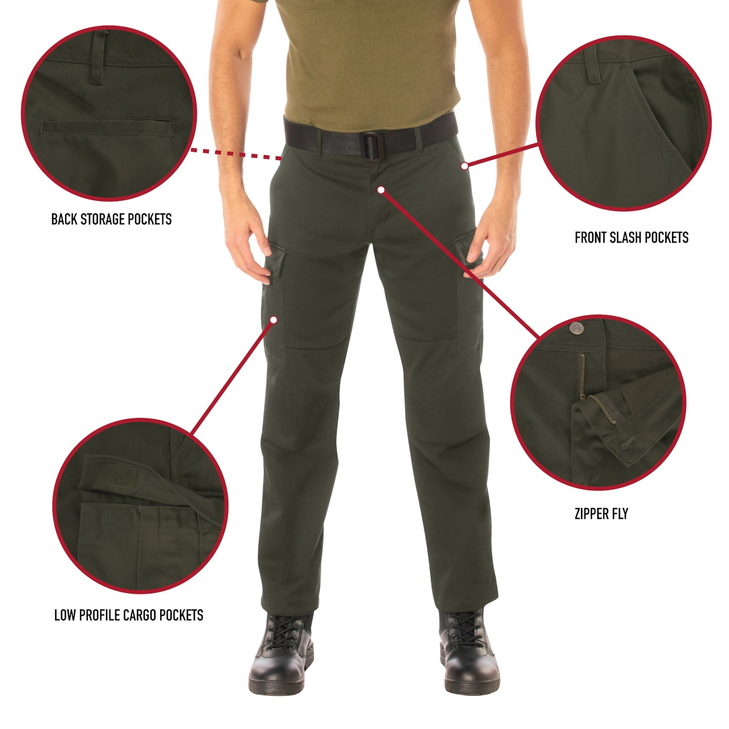 Rothco Men's Active Flex BDU Cargo Work Pants