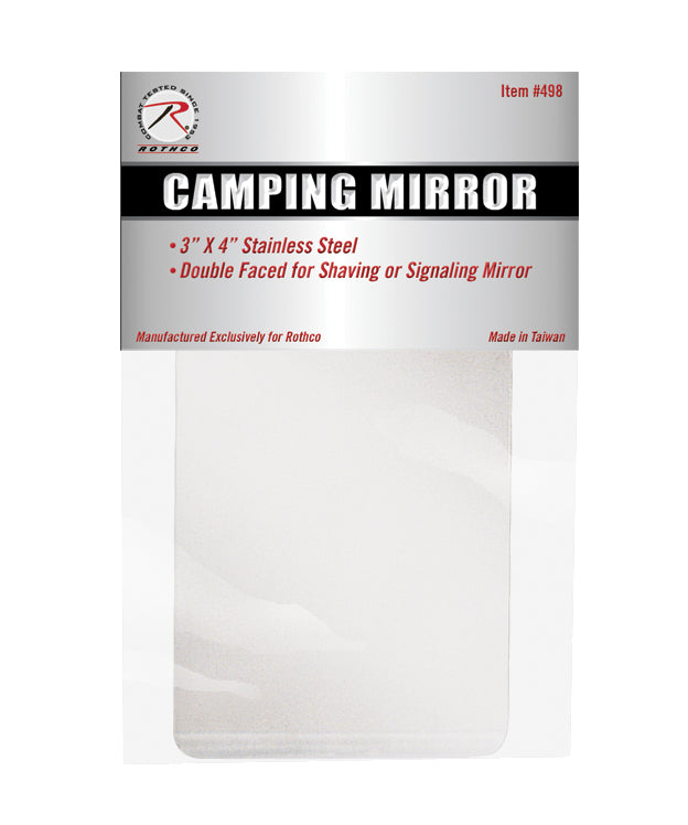 Camping Mirror Stainless Steel Pocket Signalling Signal Shaving Mirror 3"x4"