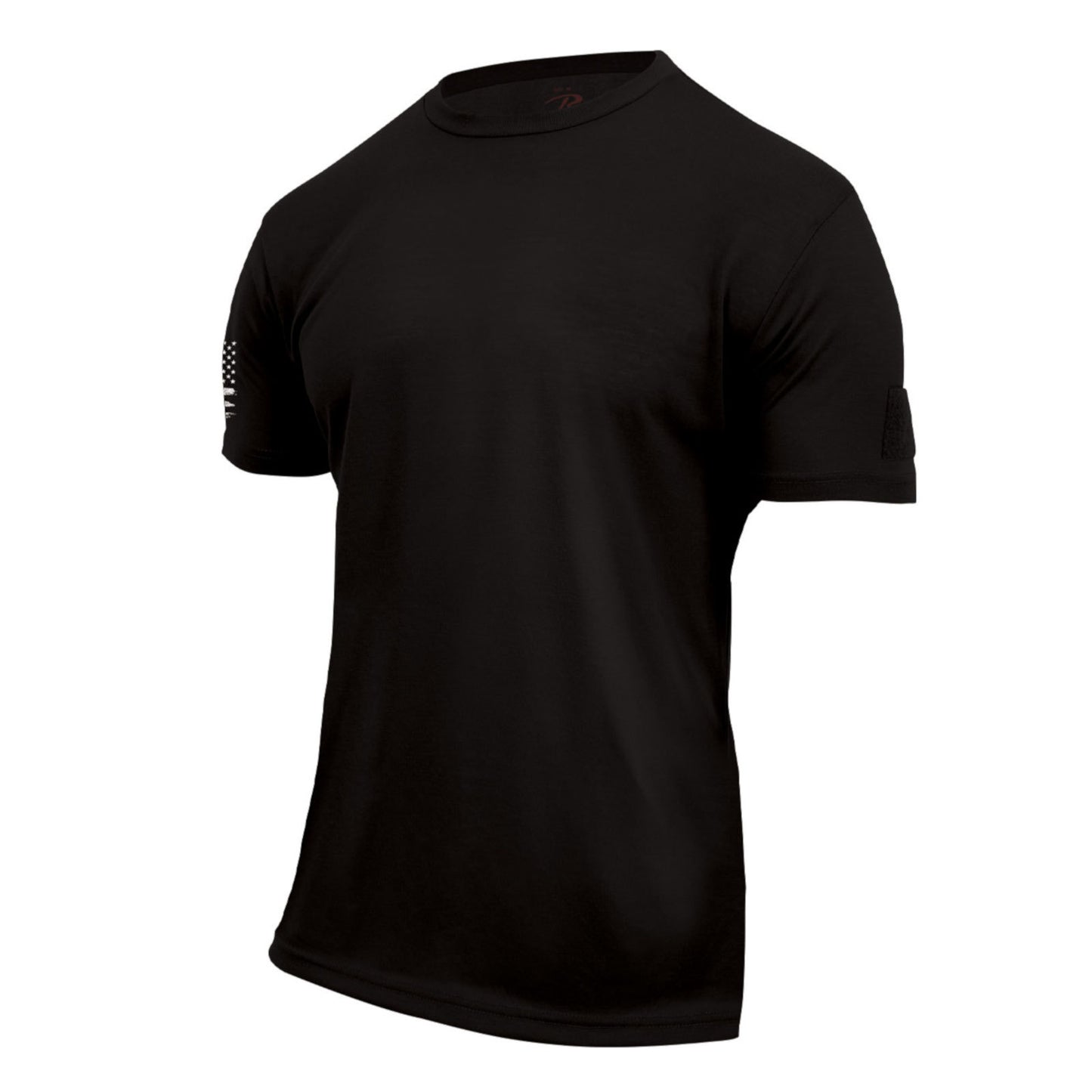 Men's Athletic Fit Moisture Wicking T-Shirt with US Flag Patch