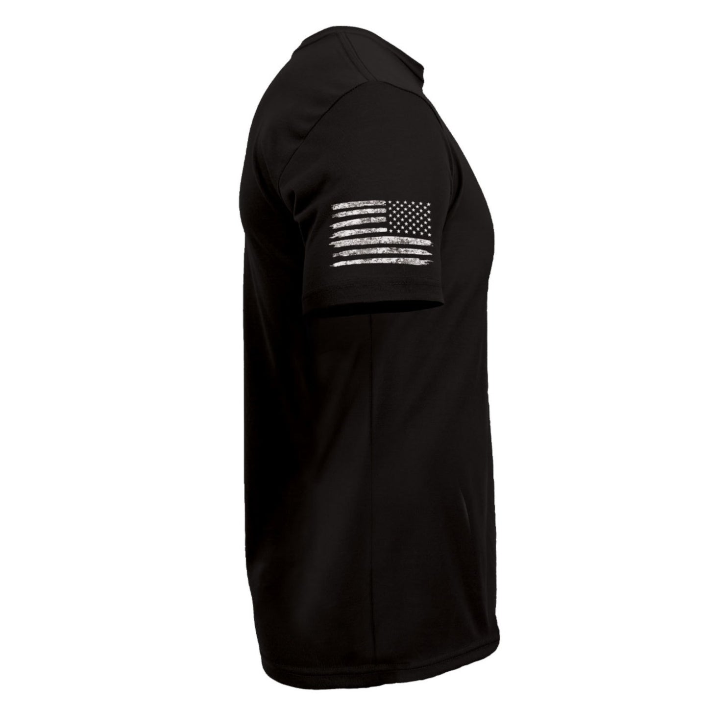 Men's Athletic Fit Moisture Wicking T-Shirt with US Flag Patch