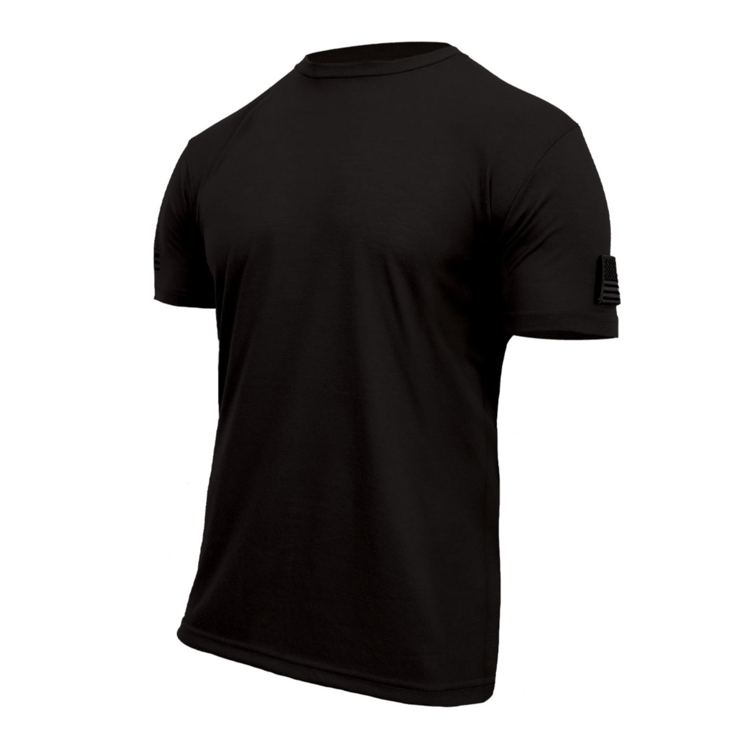 Men's Athletic Fit Moisture Wicking T-Shirt with US Flag Patch