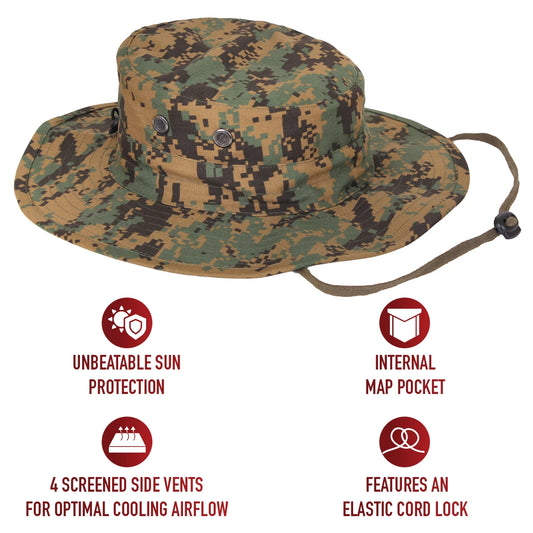 Rothco Woodland Digital Adjustable Boonie Hat - Bucket Hat