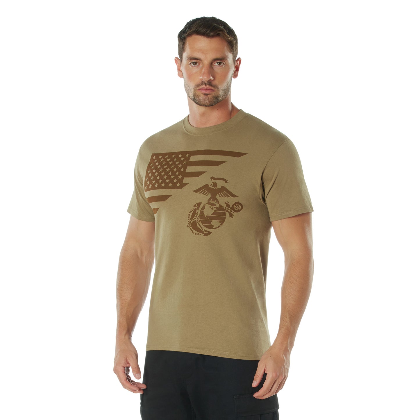Men's US Flag and USMC Eagle with Globe & Anchor T Shirt