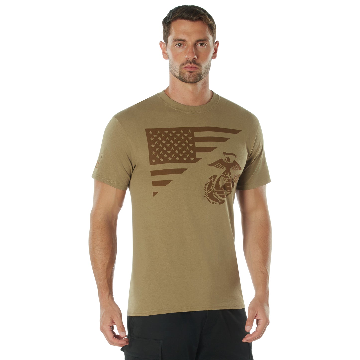 Men's US Flag and USMC Eagle with Globe & Anchor T Shirt