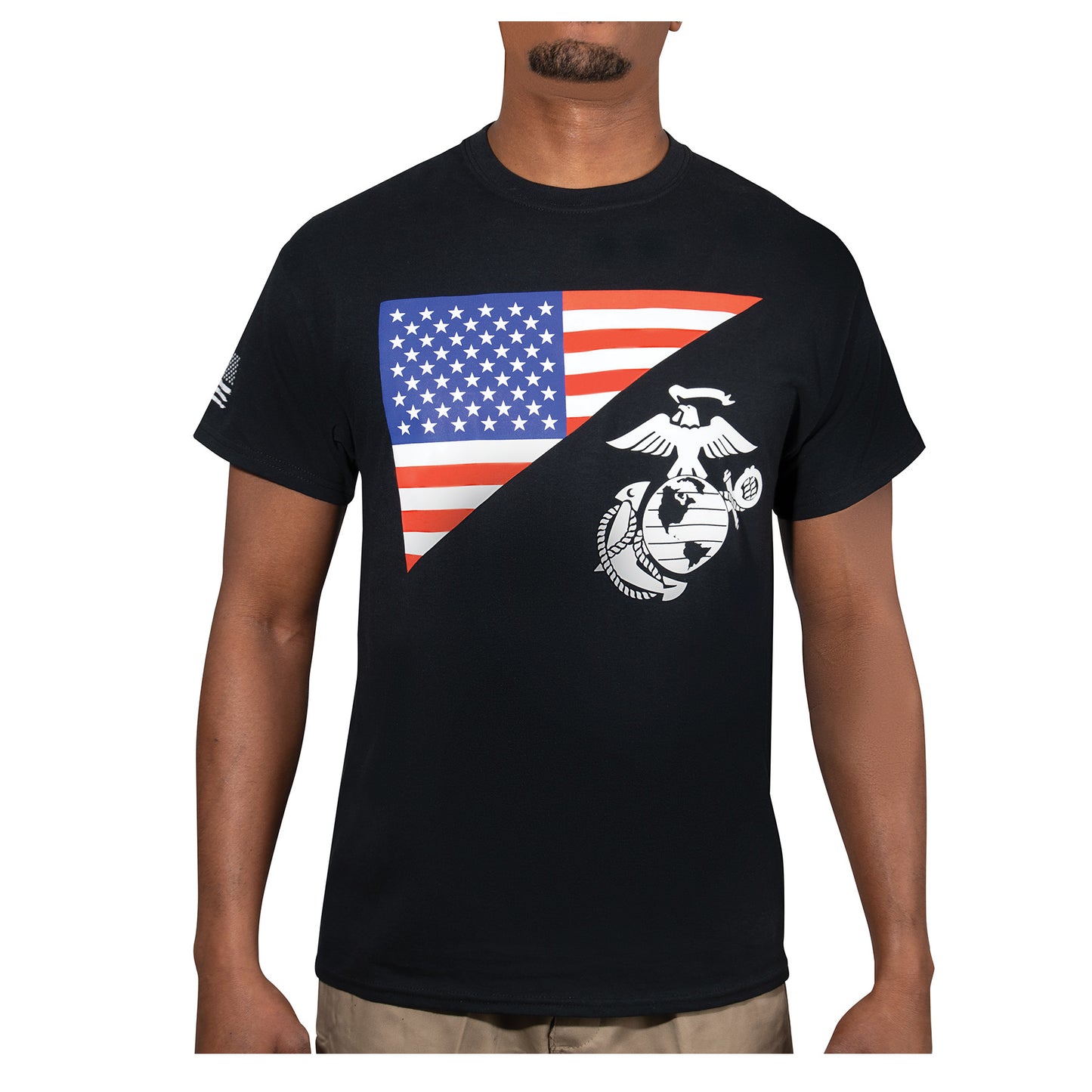 Men's US Flag and USMC Eagle with Globe & Anchor T Shirt