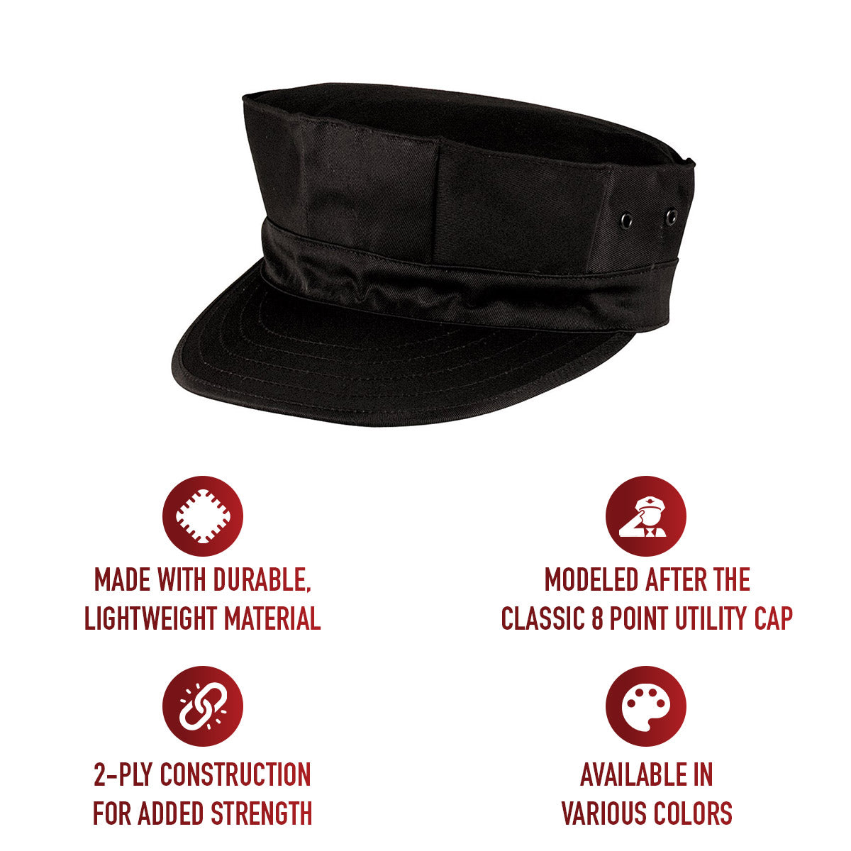 Rothco Marine Corps Black 8-Point Cap Without Emblem