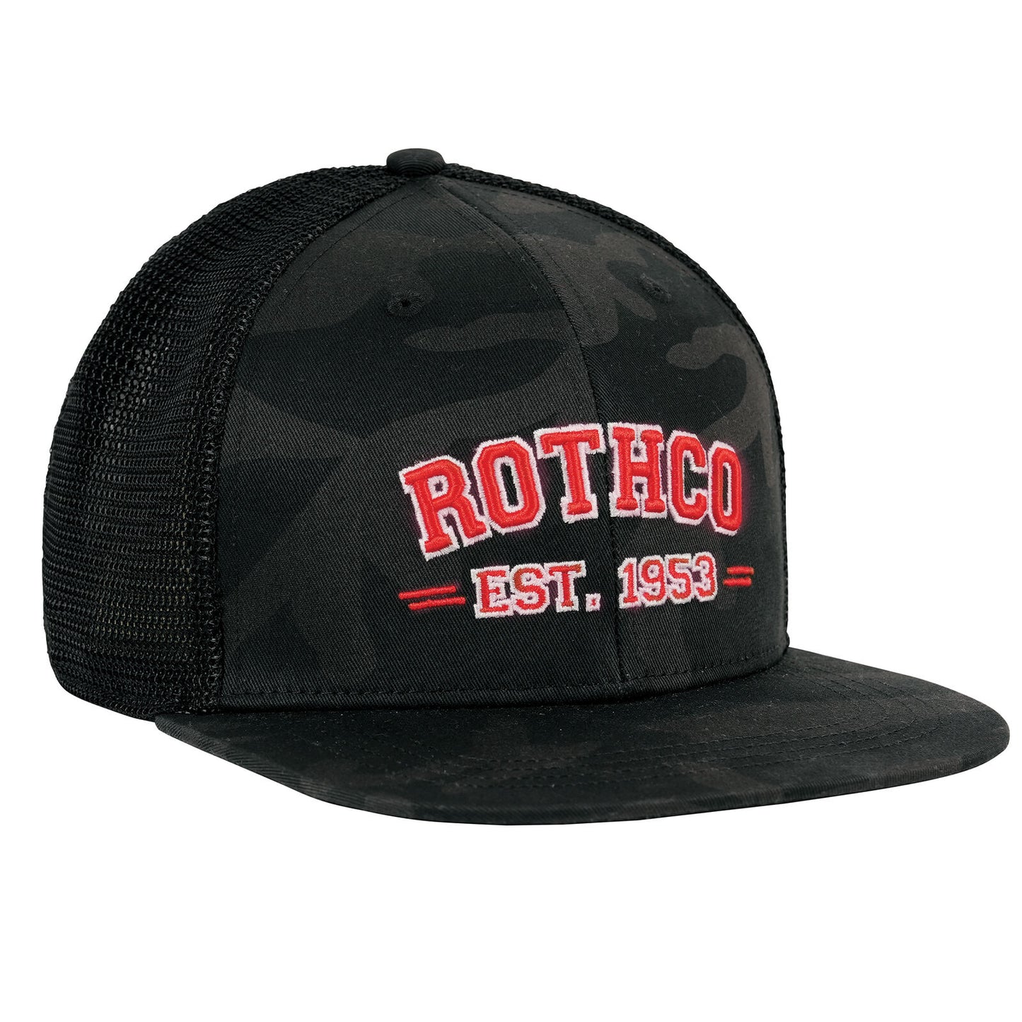 Rothco Est. 1953 Embroidered Midnight Black Camo Trucker Hat Baseball Cap