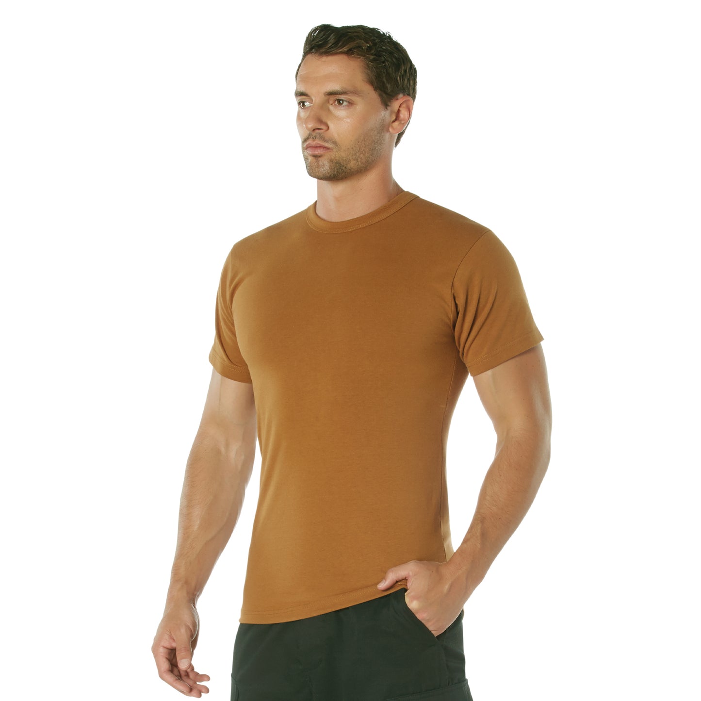 Men's Heavyweight Short Sleeve T-Shirts Standard Fit Crew Neck Poly Cotton Tees