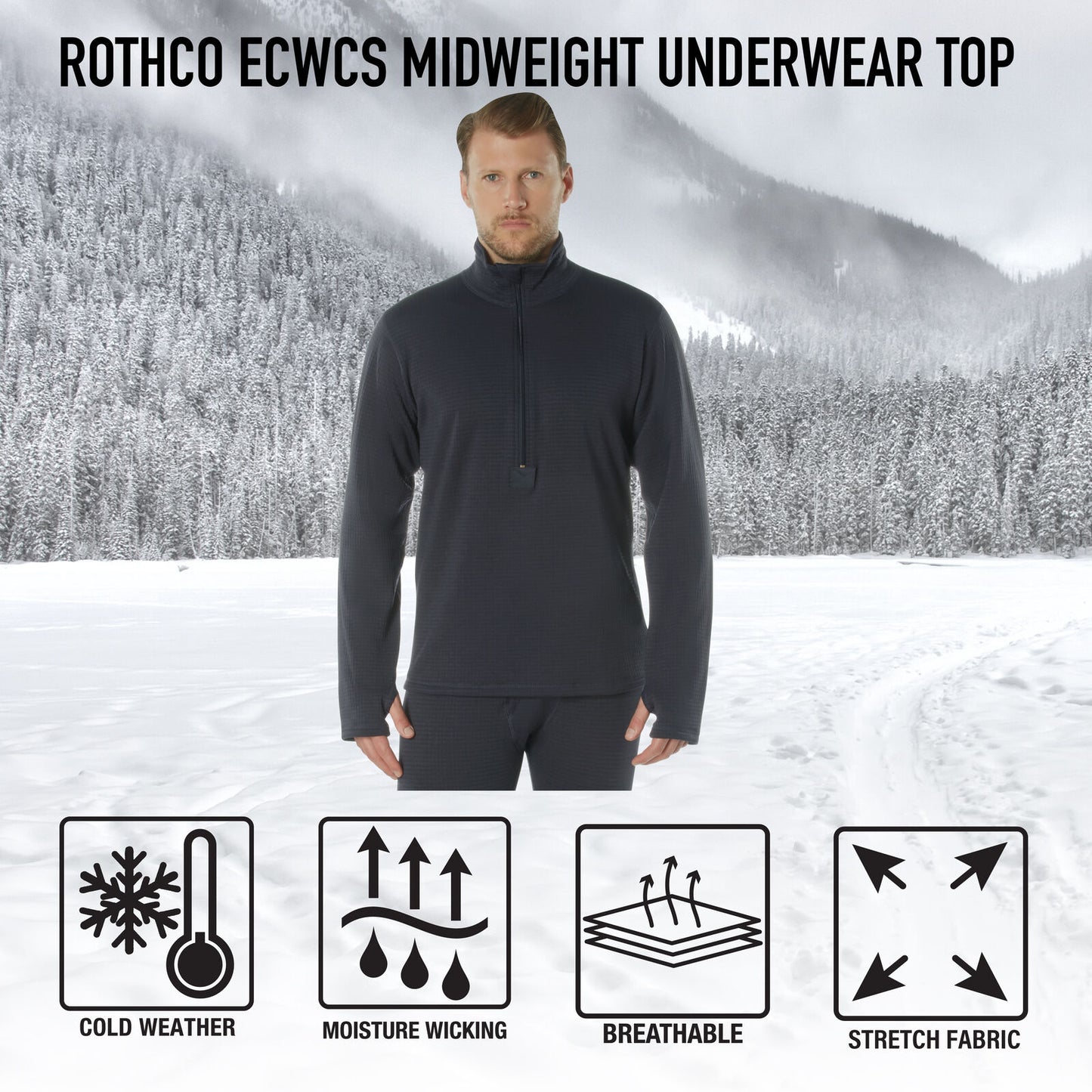 Midnight Navy Blue ECWCS Gen III Mid-Weight Thermal Underwear Top (Level II)