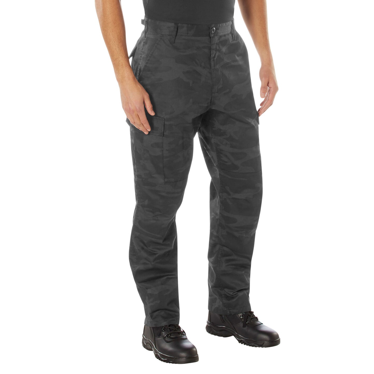 Midnight Black Camo Tactical BDU Pants Adjustable Fatigues