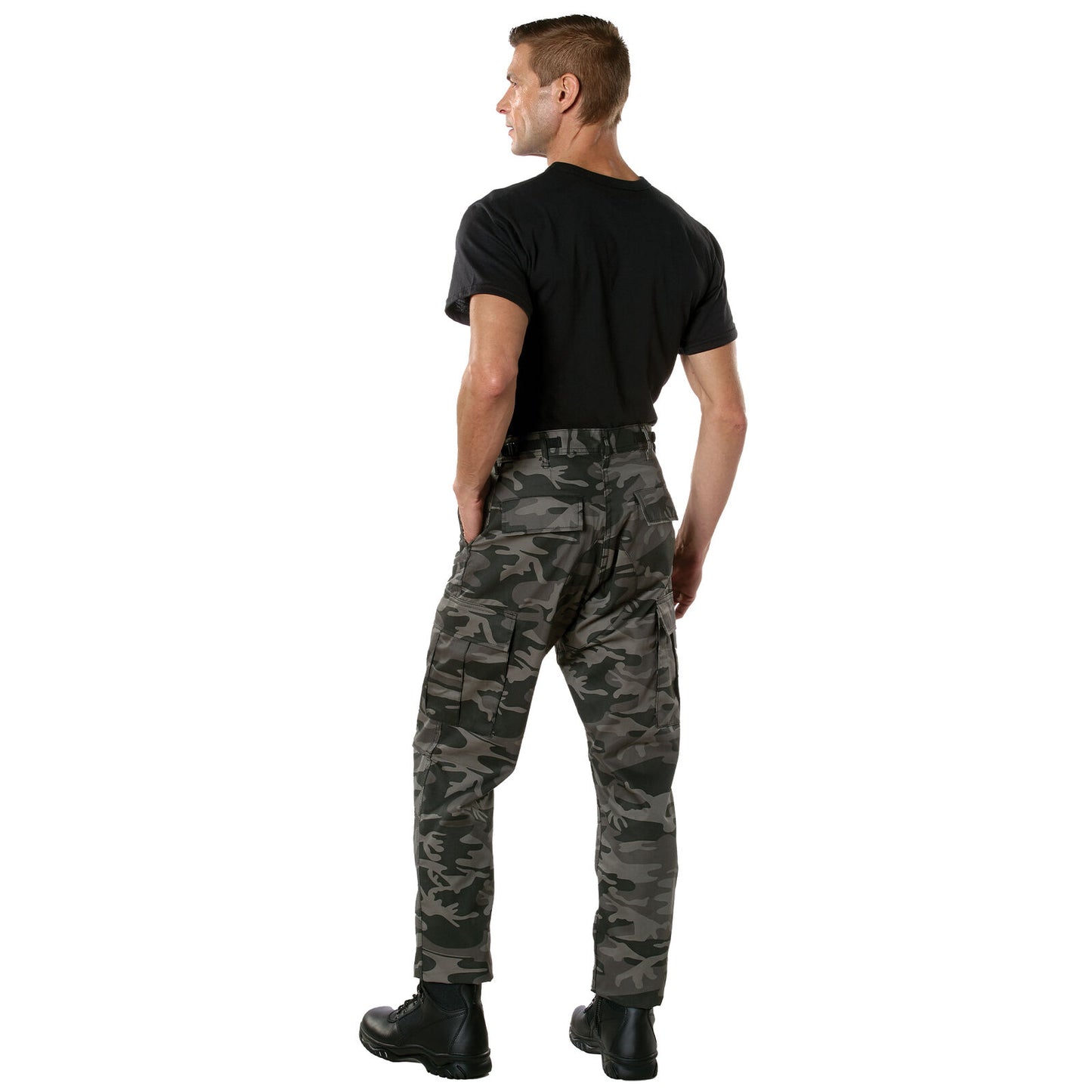 Men's Black Camo BDU Pants Tactical Fatigues Poly Cotton