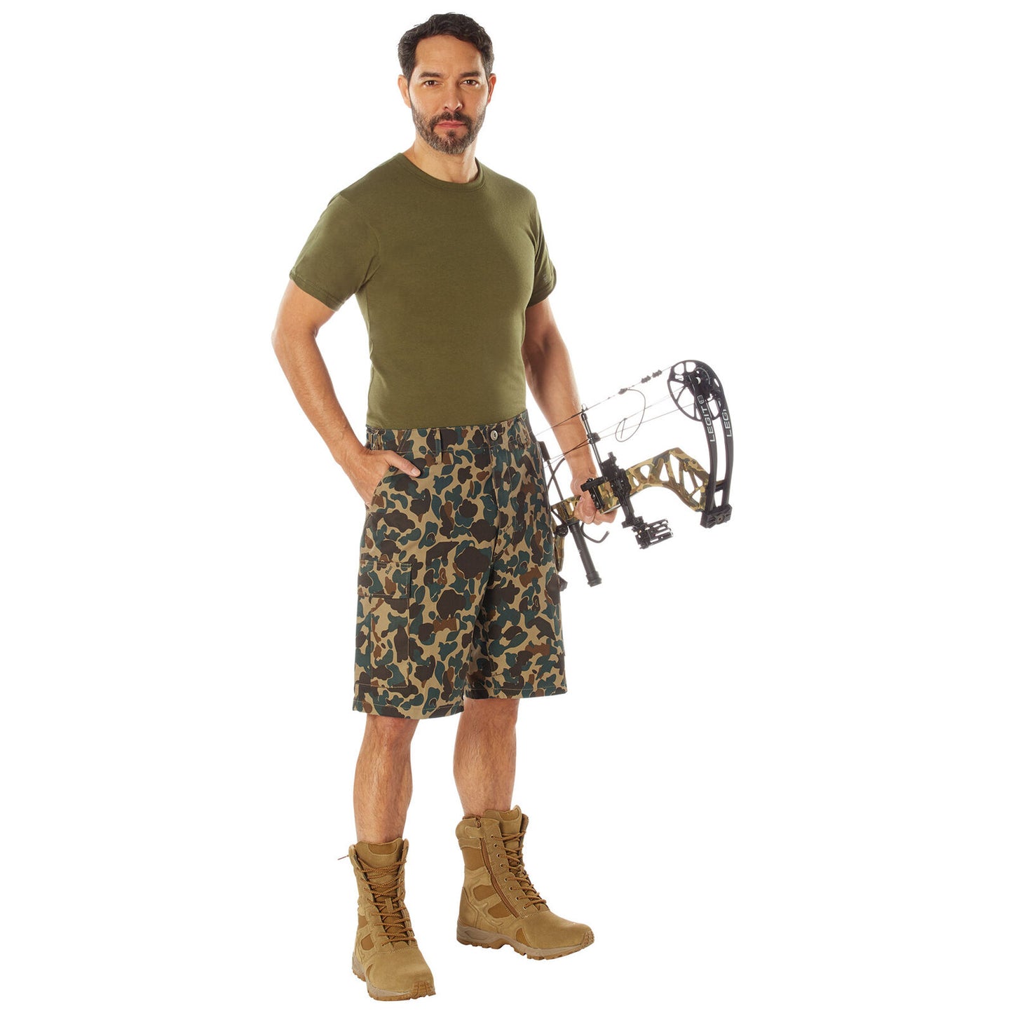 Rothco X Bear Archery Fred Bear Camo BDU Cargo Shorts - Rugged and Heavy-Duty