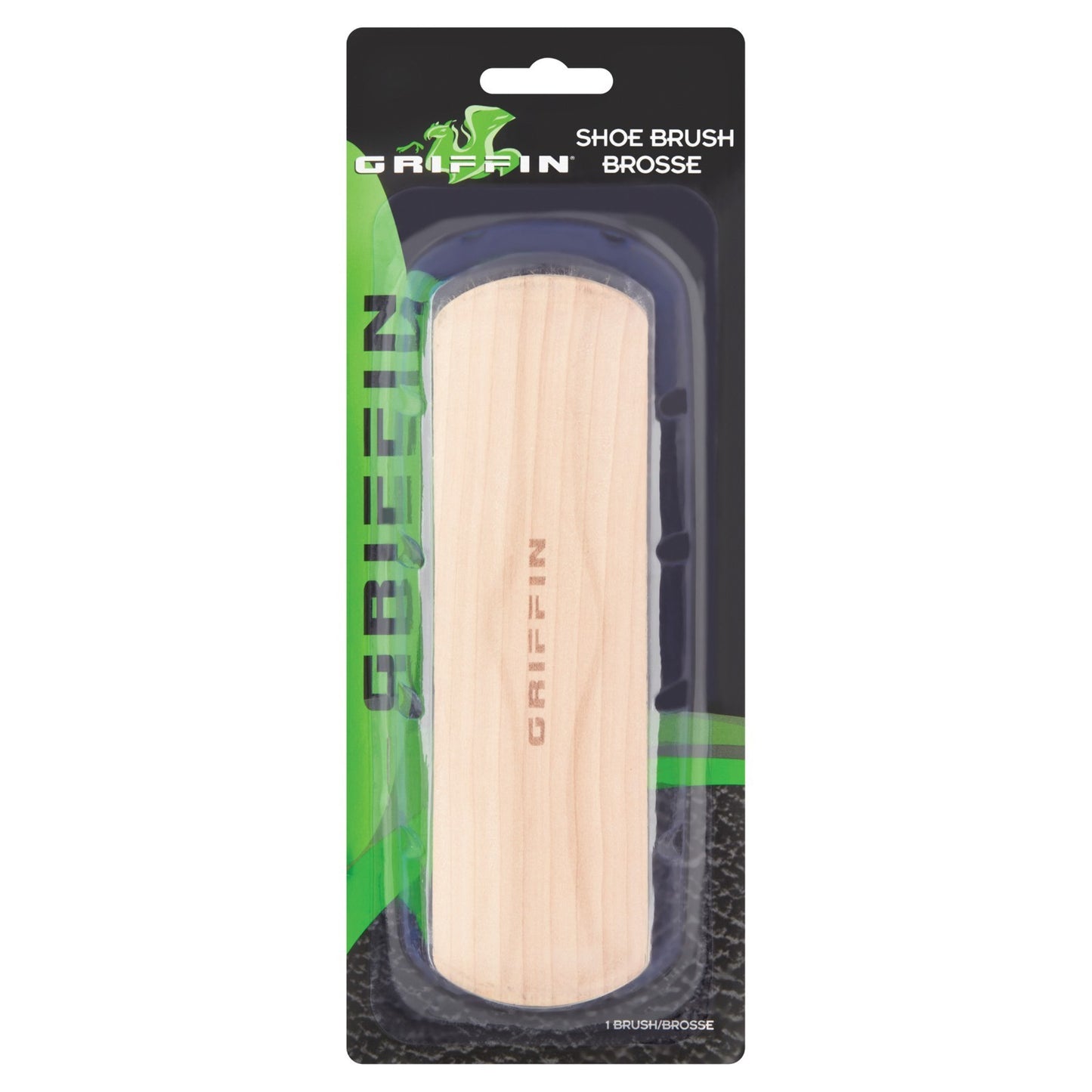 Griffin Shoe Brush - Solid Wood Handle With 100% Genuine Horsehair Bristles