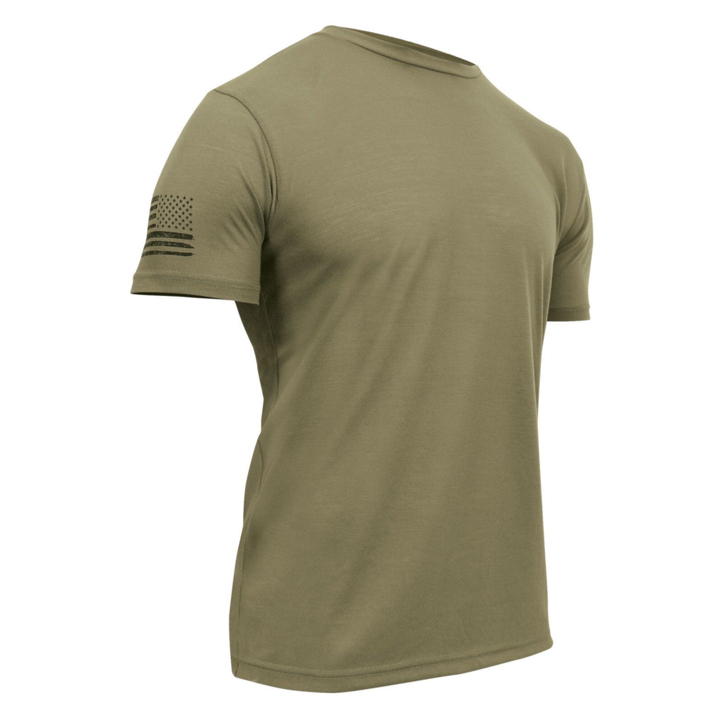 Men's Athletic Fit Moisture Wicking T-Shirt with US Flag Patch