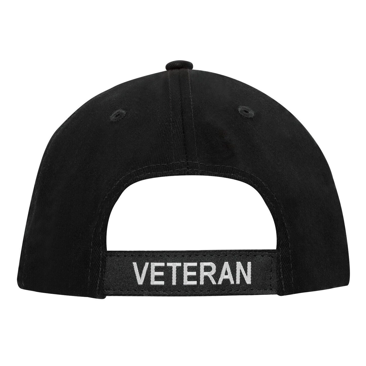 VETERAN Mid Profile Cap - Adjustable Black Baseball Style Hat