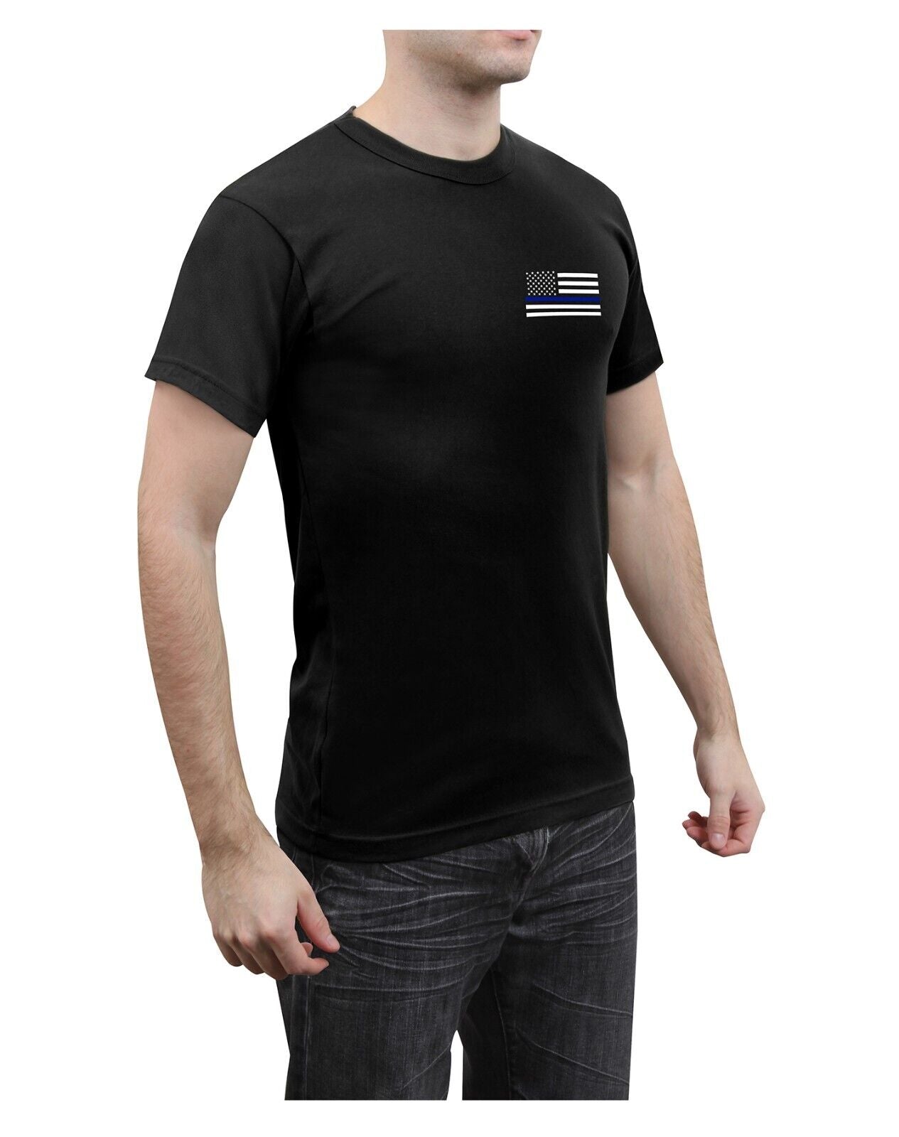 Black Honor and Respect 2-Sided Thin Blue Line Flag T-Shirt