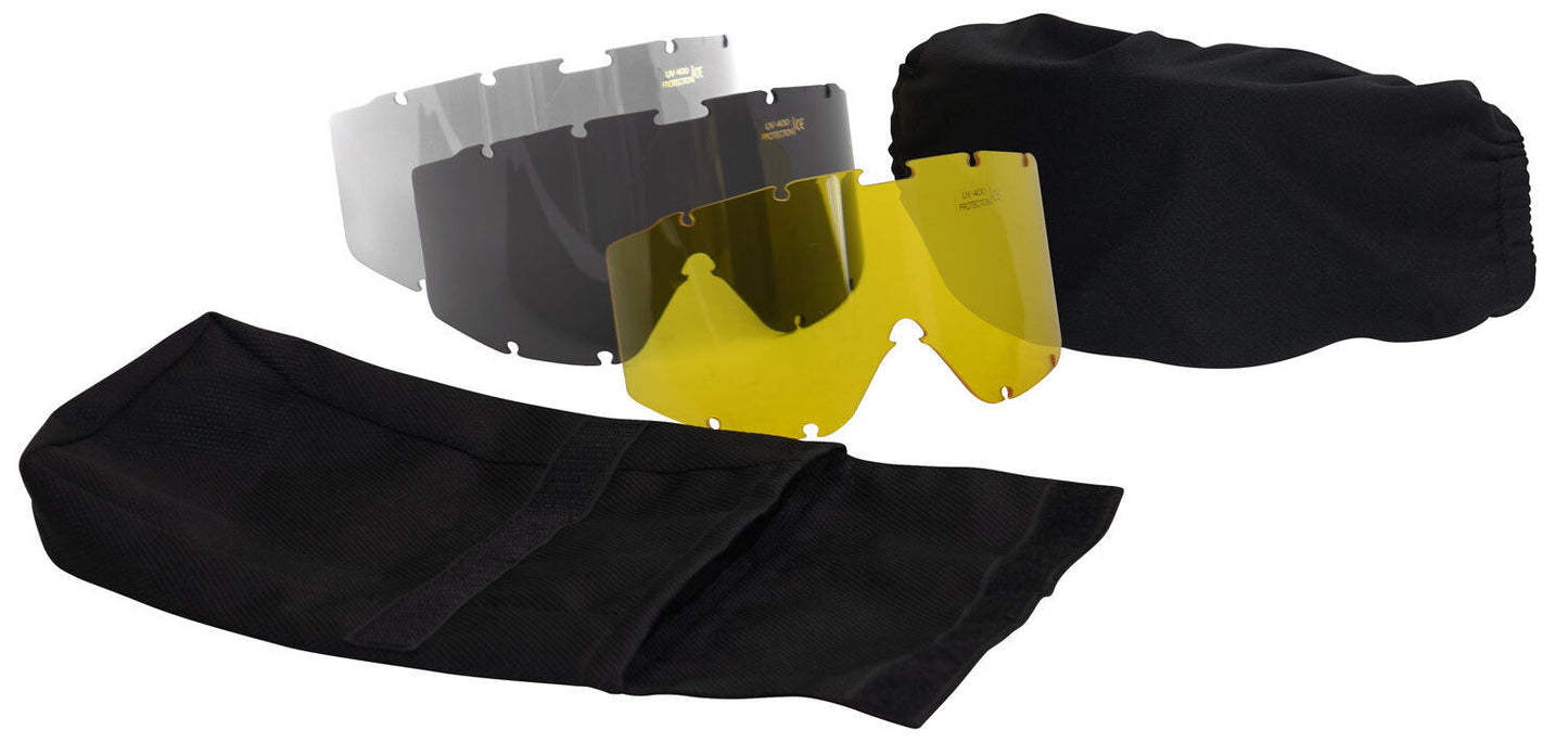 Coyote Brown ANSI Ballistic OTG Goggle System With Interchangeable Lenses