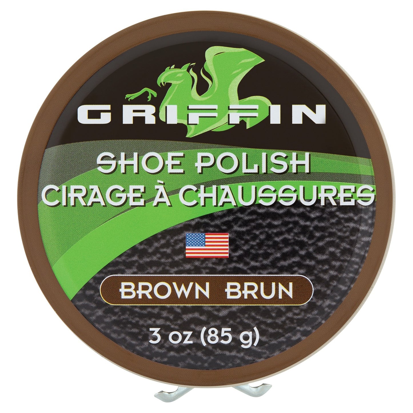 Griffin Shoe Polish Wax in Black or Brown – 3 oz. (85g) Water Resistant Shine