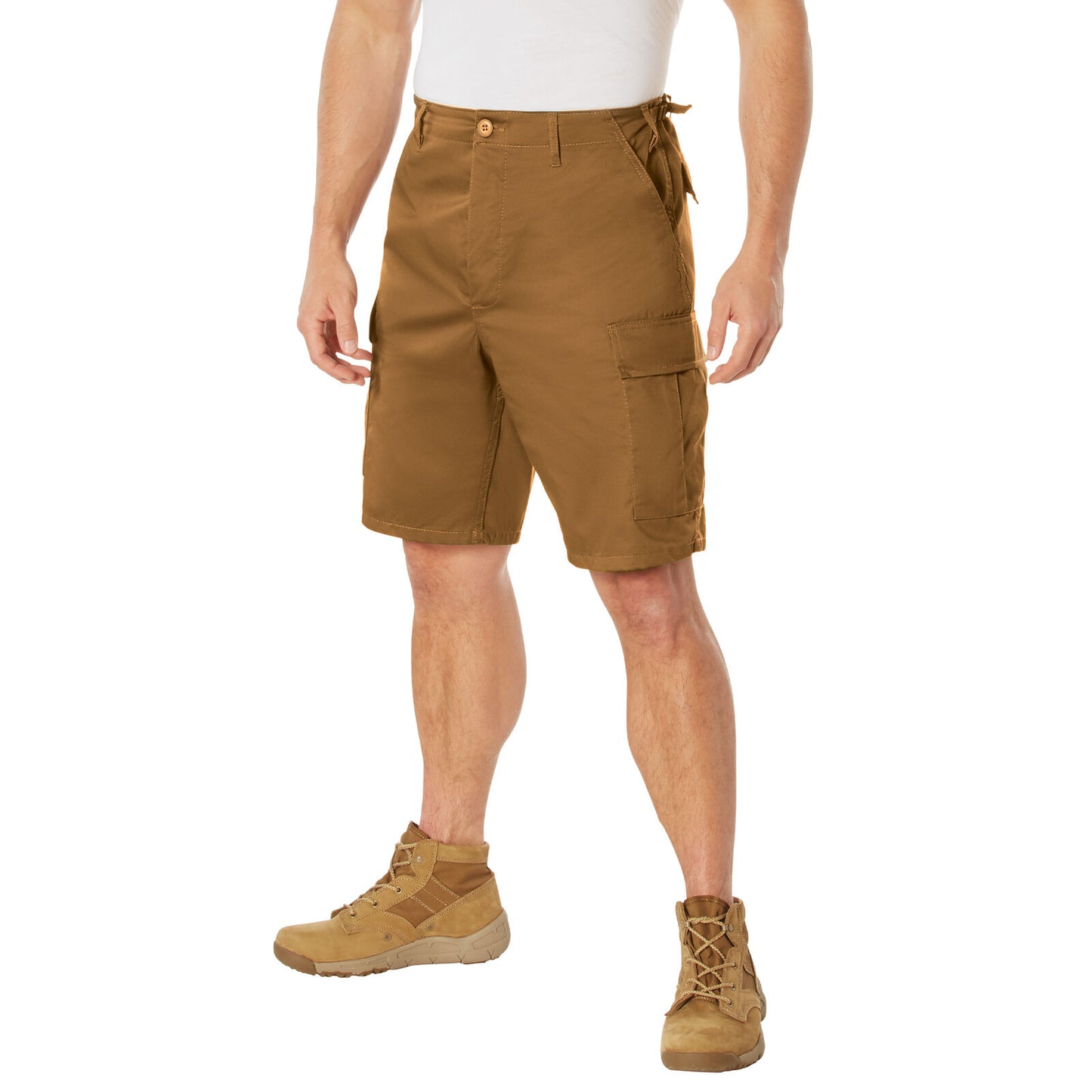 Men's Work Brown Tactical BDU Shorts - Lightweight Poly/Cotton Cargo Shorts