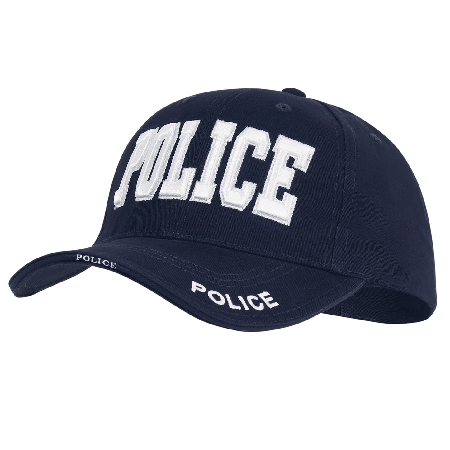 Navy Blue Adjustable "POLICE" Cap Embroidered Baseball Style Hat With Strap Back