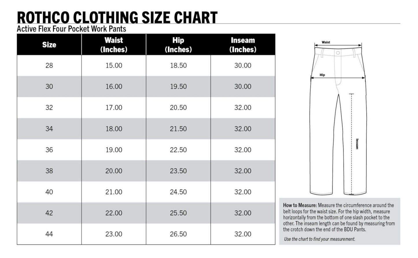 Rothco Men's Active Flex Four Pocket Work Pants