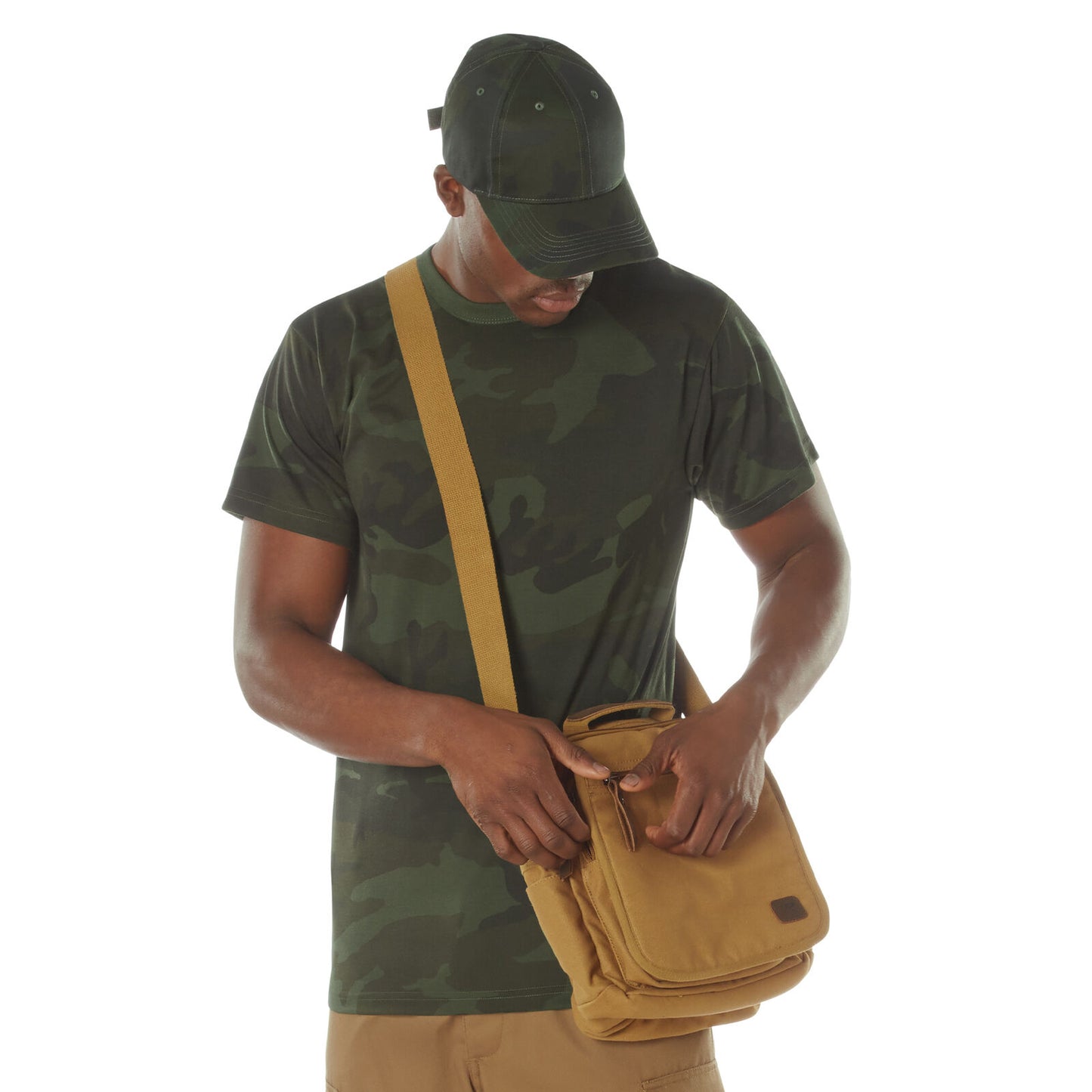 Men's Midnight Woodland Camo Camouflage Moisture Wicking T-Shirt