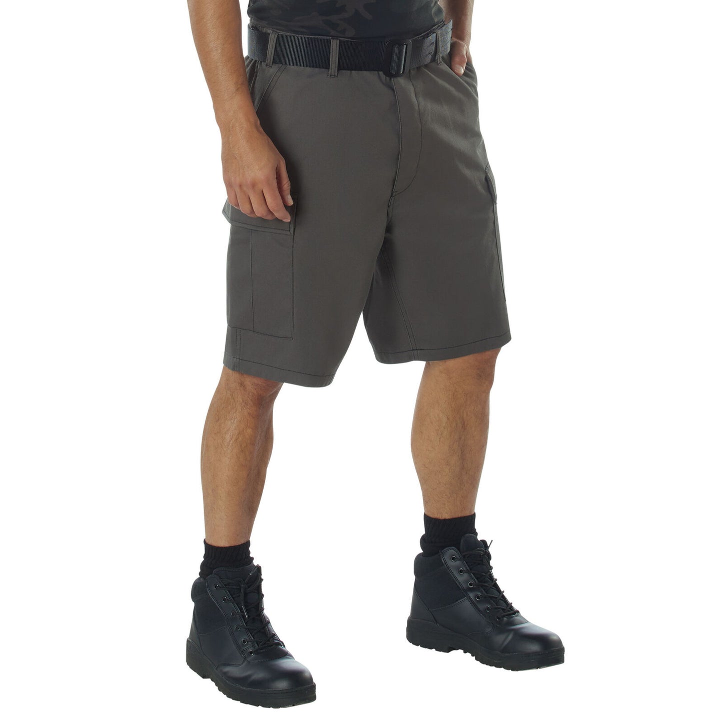 Men's Charcoal Grey Tactical BDU Shorts - Lightweight Poly/Cotton Cargo Shorts