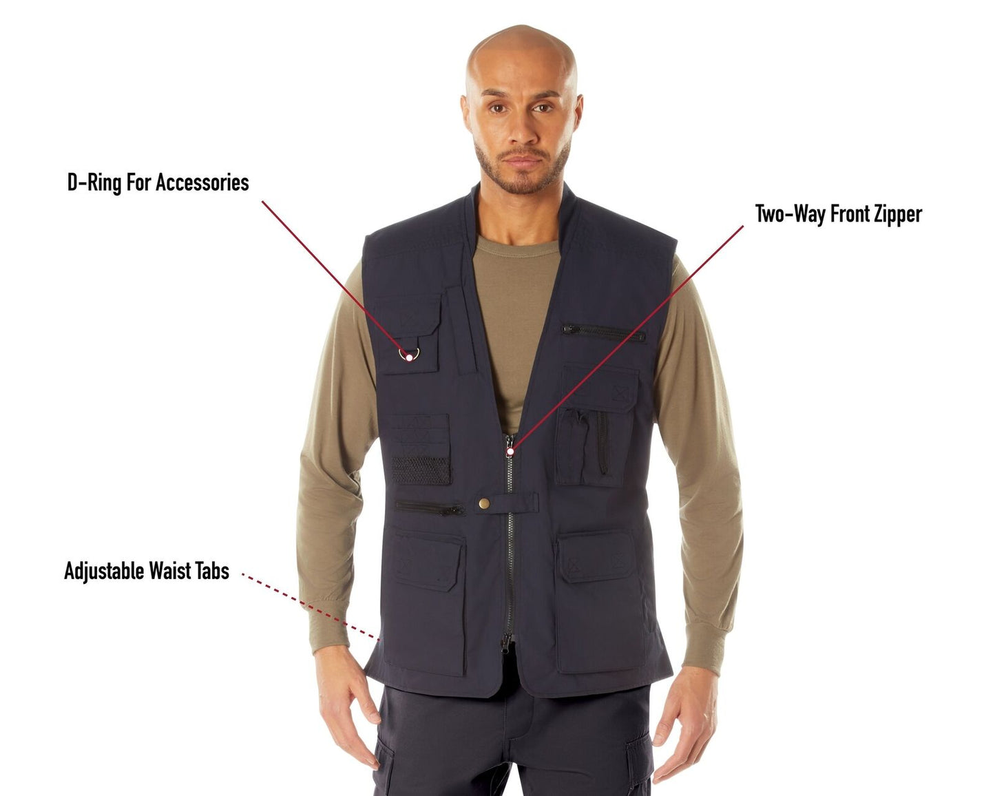 Men's Plainclothes Concealed Carry Vest in Midnight Navy Blue