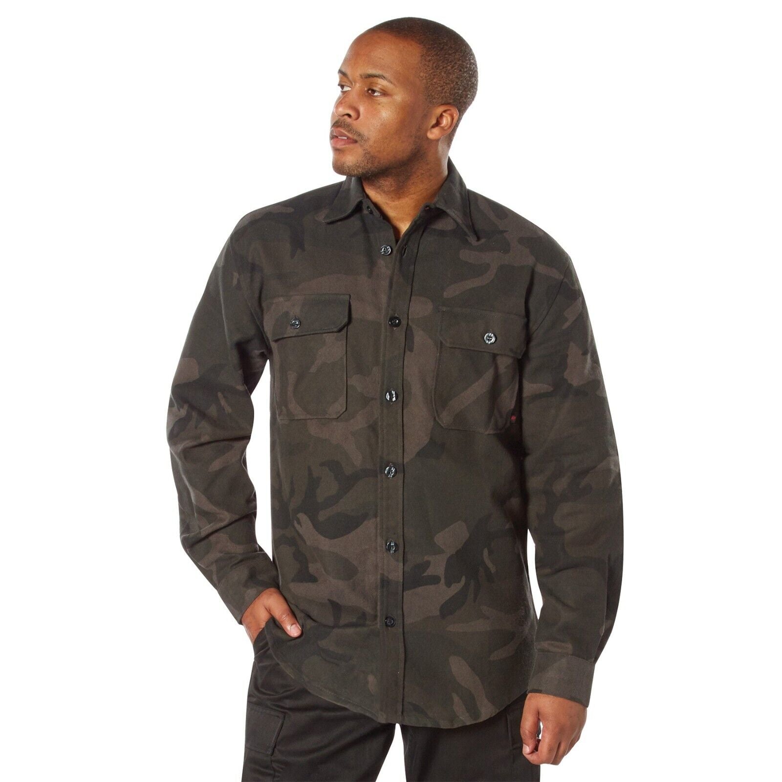 Rothco Midnight Camo Flannel Shirt - Midnight Black Camo - S Rothco Midnight Camo Flannel Shirt - Midnight Black Camo - S
