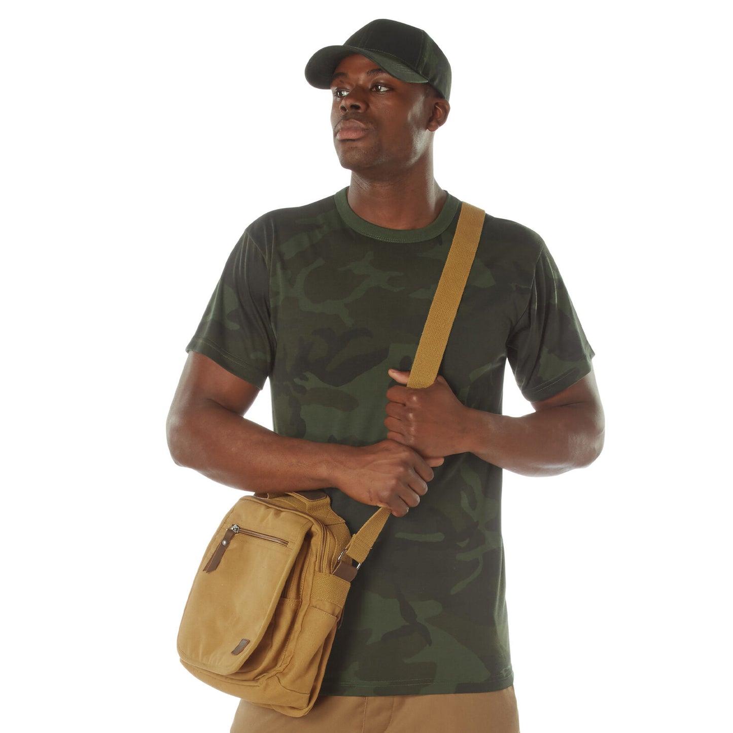 Men's Midnight Woodland Camo Camouflage Moisture Wicking T-Shirt