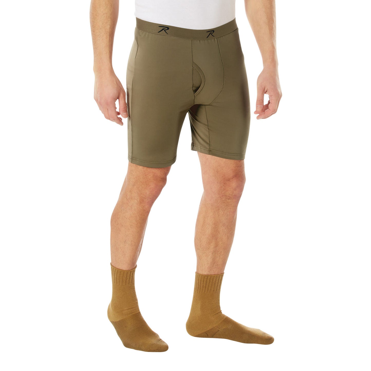 Long Length Moisture Wicking Performance Boxer Shorts In AR 670-1 Coyote Brown