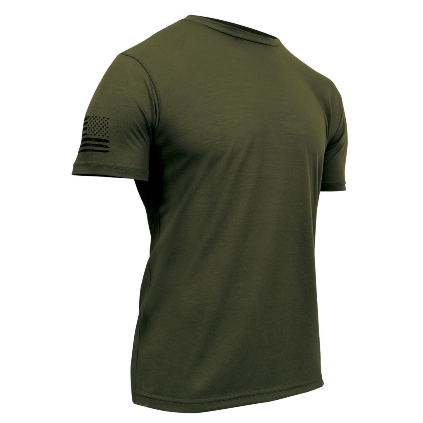Men's Athletic Fit Moisture Wicking T-Shirt with US Flag Patch