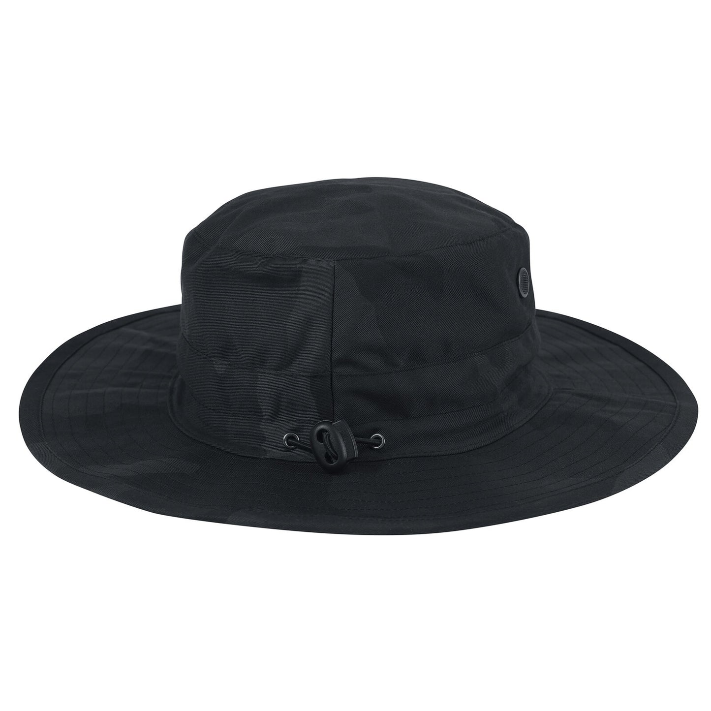 Midnight Black Camo Boonie Hat With Adjustable Chin Strap