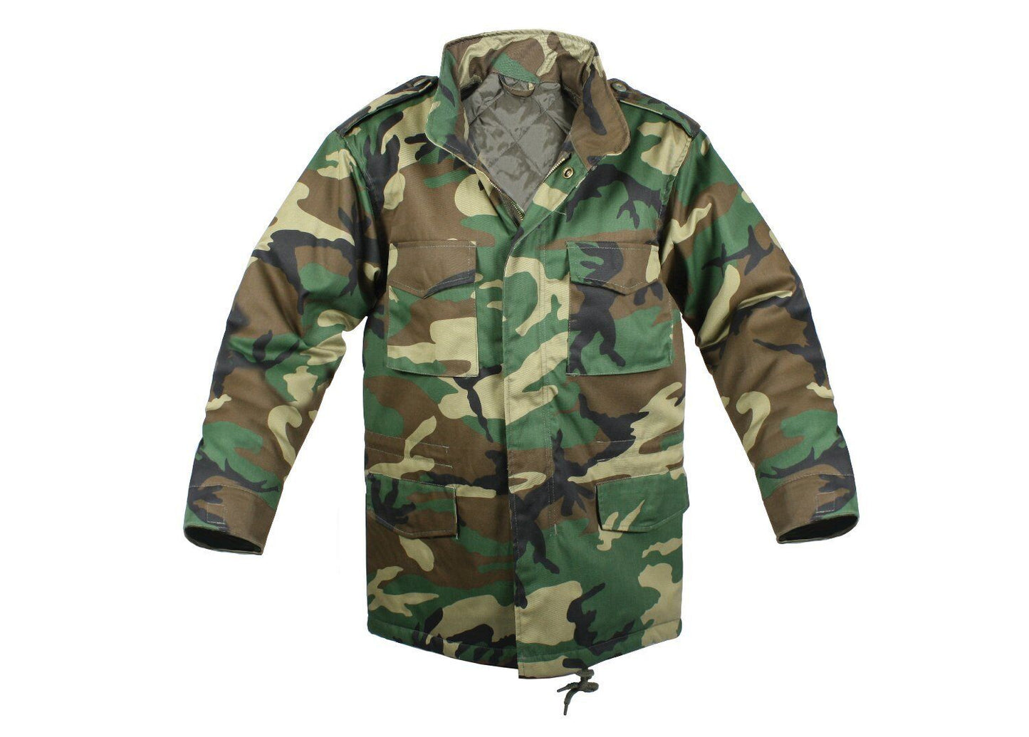 Woodland Camo Kid's M-65 Field Jacket With Built-In Liner Kids Camo Coats