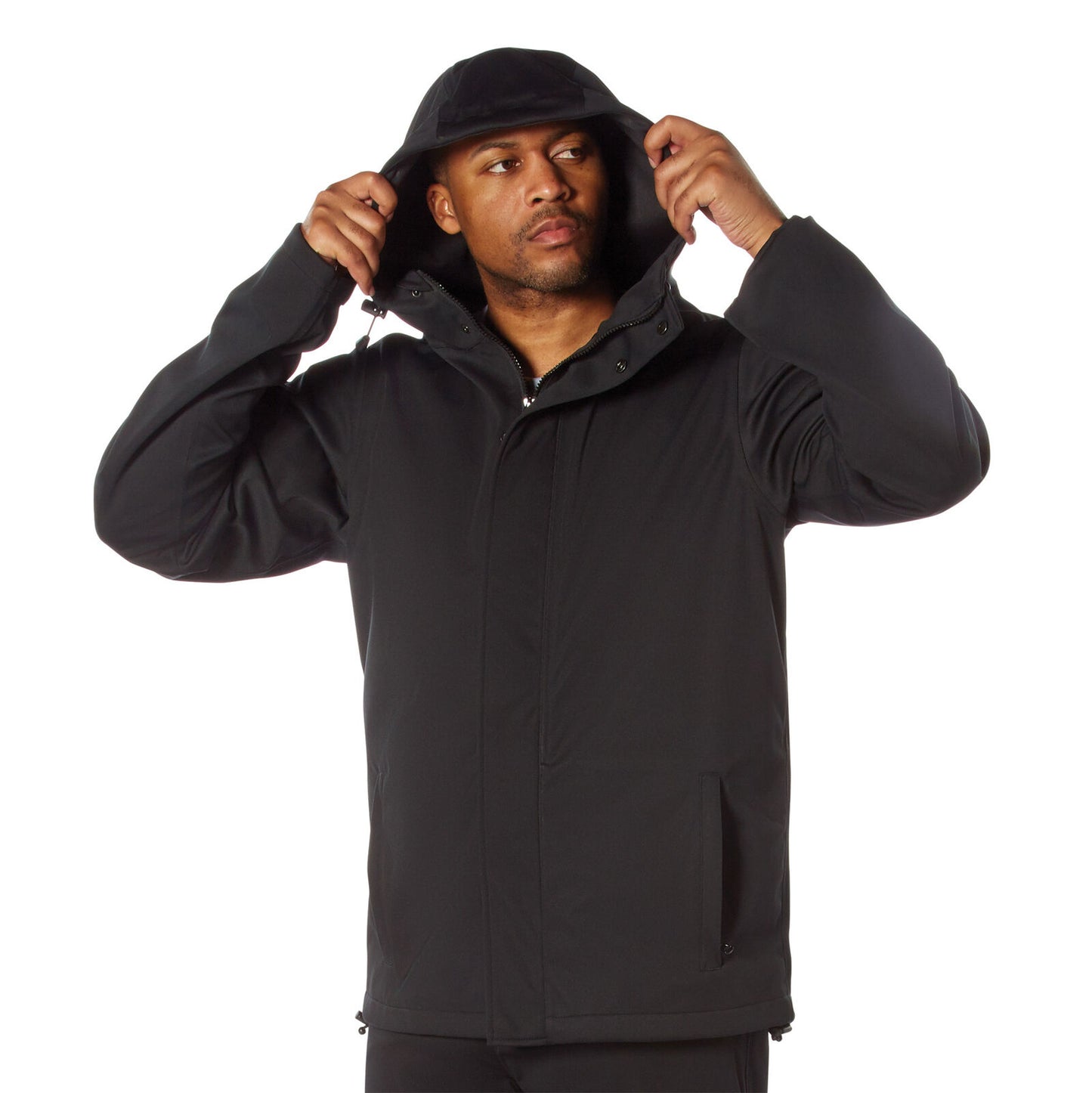 Black Shadow Ops Lightweight Waterproof Rain Jacket 5,000mm Rated Windproof Coat