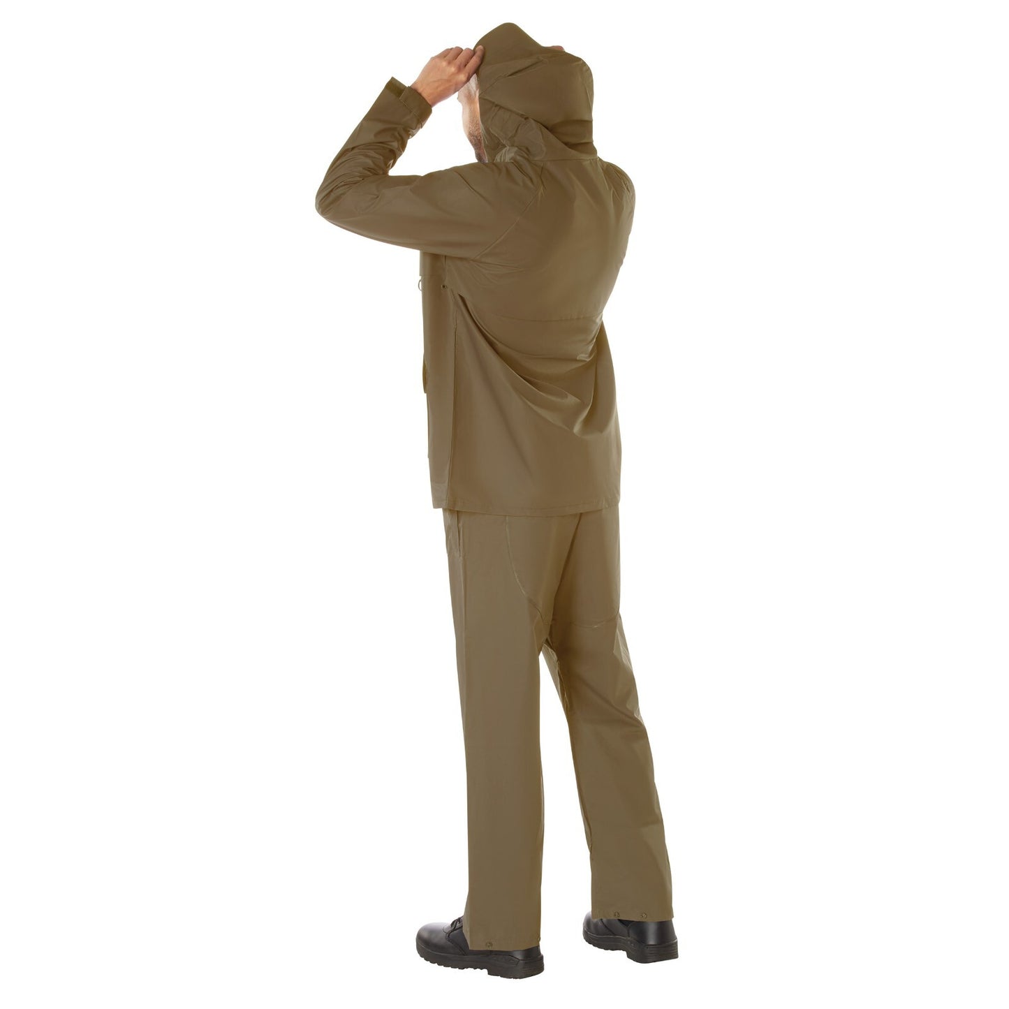 Rothco 2 Piece Microlite PVC 100% Waterproof Rainsuit - Coyote Brown