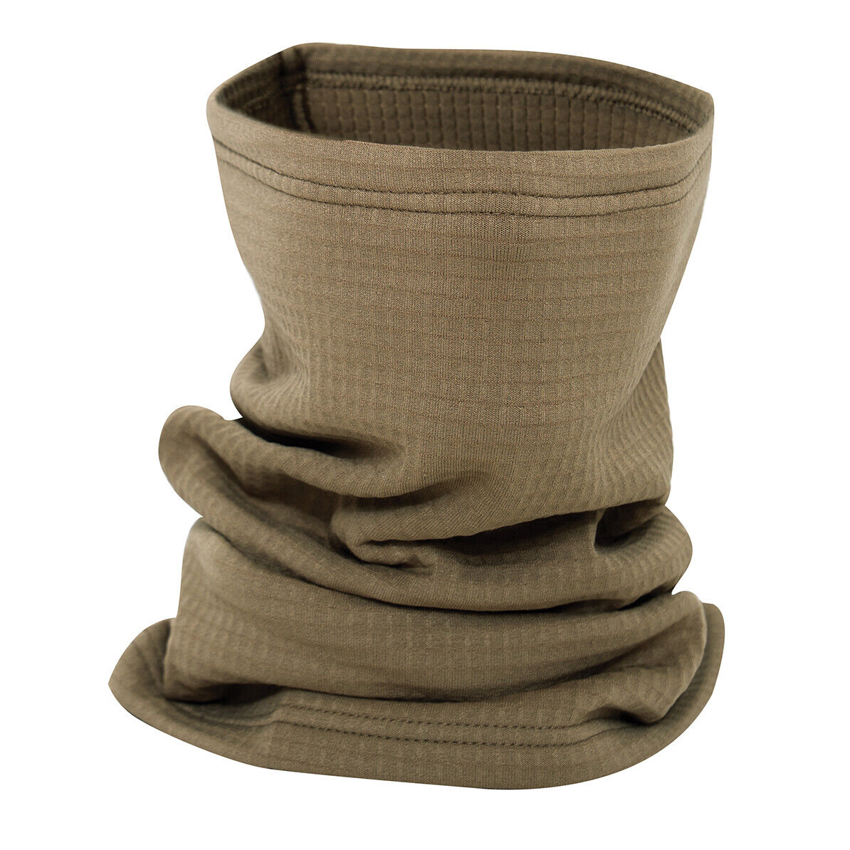 Coyote Brown Grid Fleece Neck Gaiter Gen III Level 2 Poly/Spandex Cold Weather