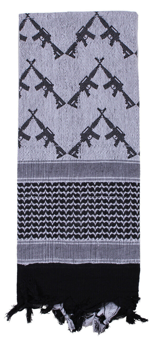 Crossed Shemagh Tactical Desert Keffiyeh Scarf 100% Cotton Headwear Wrap